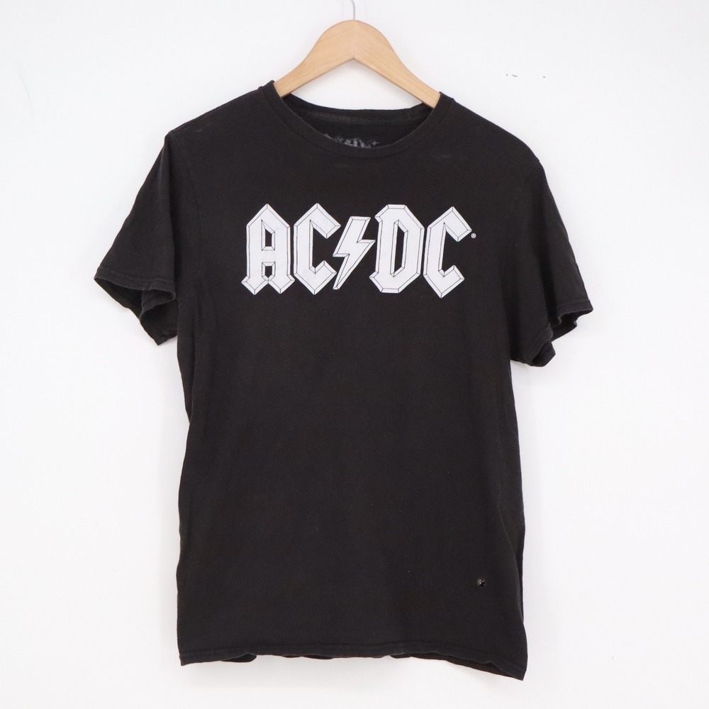 AC/DC T-Shirt Mens M Logo Graphic Black Short Sleeve Rock Band Fair